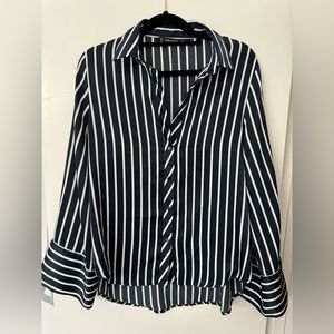Zara Basics Striped Satin Shirt